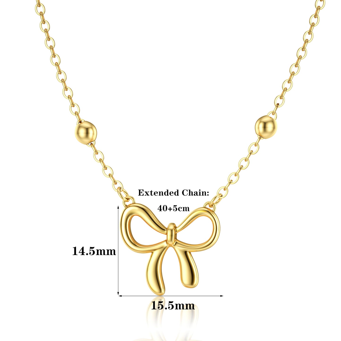 LOLIAS Gold Bow Necklace for Women Girls Bowknot Pendant Choker Necklace 14K Gold Plated Chain Necklaces for Women Fashion Jewelry Gifts